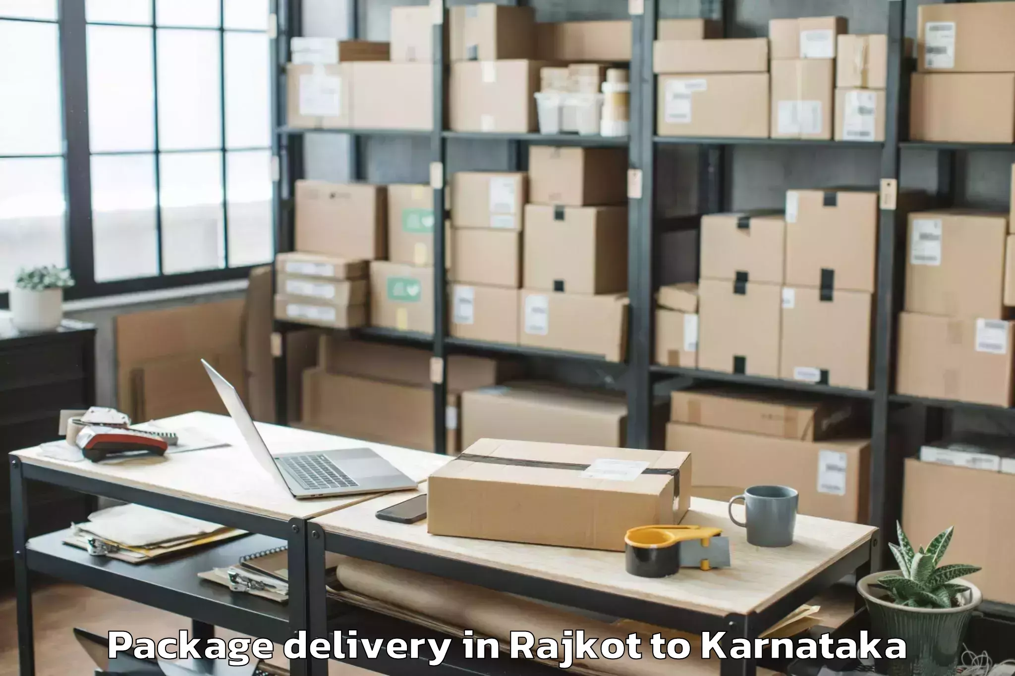 Easy Rajkot to Nyamathi Package Delivery Booking